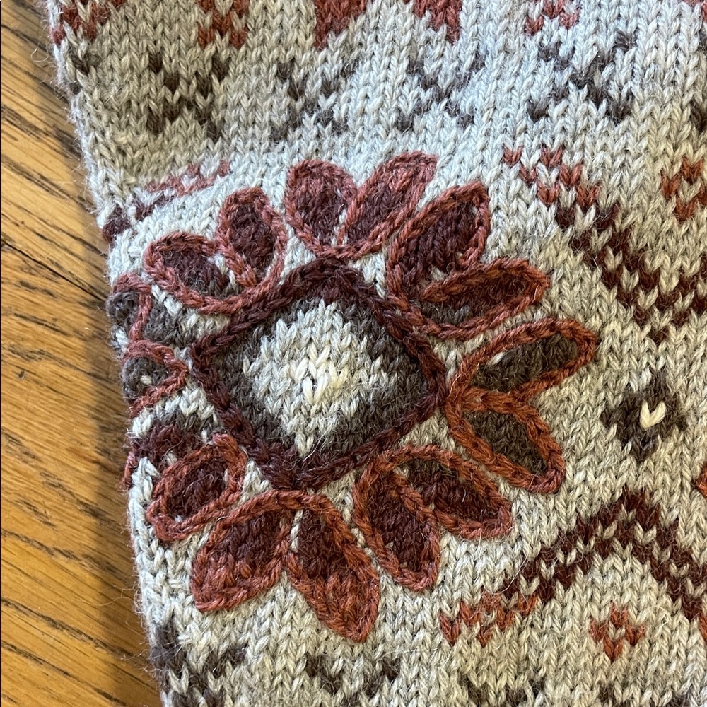 Dale of Norway Vintage Nordic Pattern Cardigan Sweater - Rust & Brown Tones NWT - Picture 2 of 13